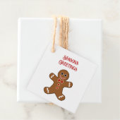 Gingerbrood Man Seizoensgroeten Gift Labels (In situ)
