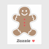 Gingerbrood Man Transparant Sticker (Vel)