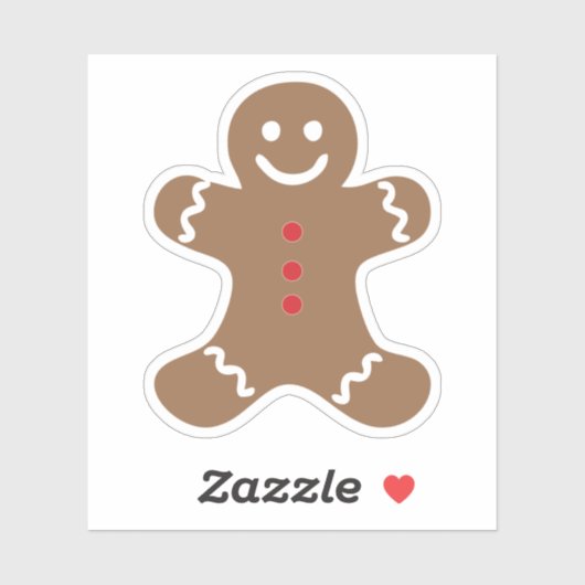 Gingerbrood Man Transparant Sticker (Vel)
