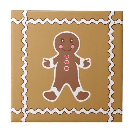 Gingerbrood Man Trivet Tegel Tegeltje (Voorkant)