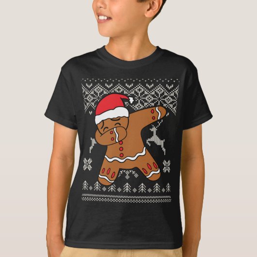 Gingerbrood Man Ugly KerstSweater Gingerdab D T-shirt (Voorkant)
