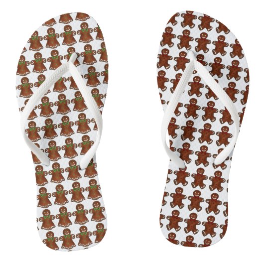 Gingerbrood Man Woman Kerstkoekjesfeestdag Teenslippers (Voetbed)