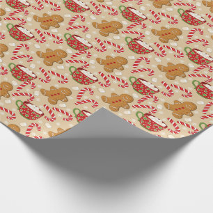 Gingerbrood Mannen, Candy Canes en Hot Cocaca Cadeaupapier