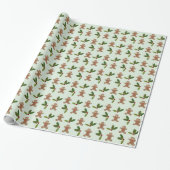 Gingerbrood Mannen en Holly Kerstmis Pattern Cadeaupapier (Uitgerold)
