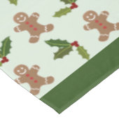 Gingerbrood Mannen en Holly Pattern Green Tafelkleed (Gekanteld)
