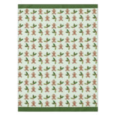Gingerbrood Mannen en Holly Pattern Green Tafelkleed (Voorkant)