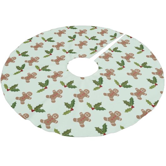 Gingerbrood Mannen en Holly Pattern Kerstboom Rok (Gekanteld)