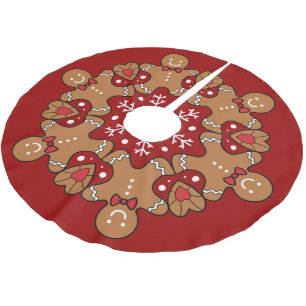 Gingerbrood mannen en Snowflake Mandala Kerstboom Rok