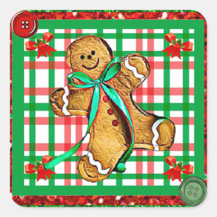 Gingerbrood Mannen patchen kerstfeestdag Stickers