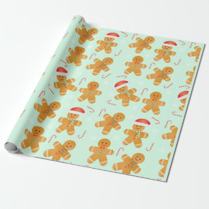Gingerbrood Mannen Patroon Cadeaupapier