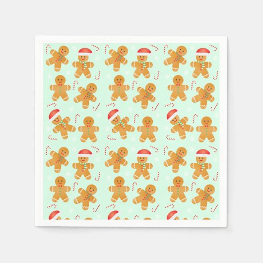 Gingerbrood Mannen Patroon Servet (Voorkant)