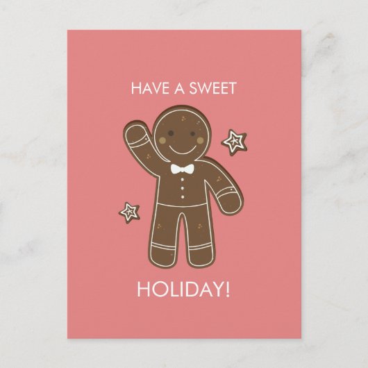 Gingerbrood Mannen Sweet Holiday Briefkaart (Voorkant)