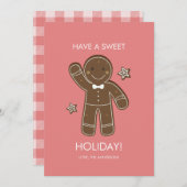 Gingerbrood Mannen Sweet Holiday Kaart (Voorkant / Achterkant)