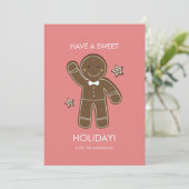 Gingerbrood Mannen Sweet Holiday Kaart (Staand voorkant)