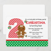 Gingerbrood Meisje 2e verjaardag Kaart (Voorkant / Achterkant)