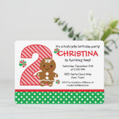 Gingerbrood Meisje 2e verjaardag Kaart (Staand voorkant)