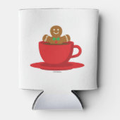 Gingerbrood met een warme chocolade-rood bekertje blikjeskoeler (Voorkant)