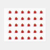 Gingerbrood met een warme chocolade-rood bekertje labels (Vel)