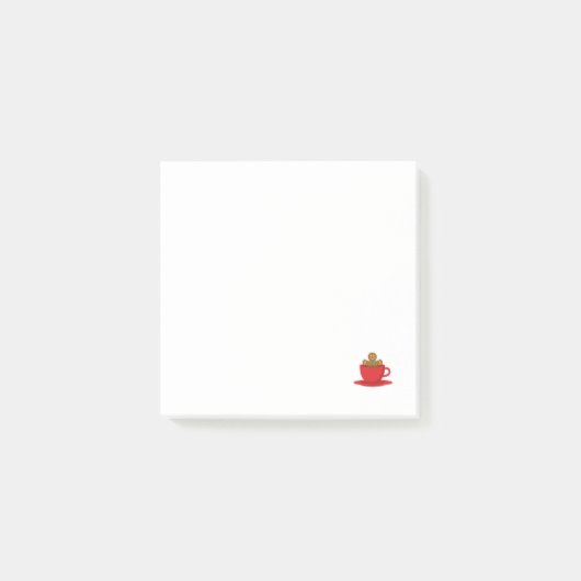 Gingerbrood met een warme chocolade-rood bekertje post-it® notes (Voorkant)