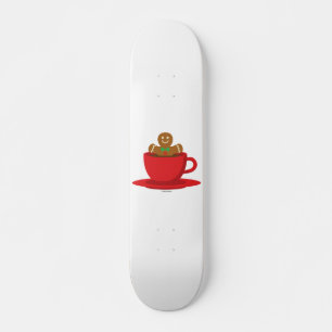 Gingerbrood met een warme chocolade-rood bekertje skateboard