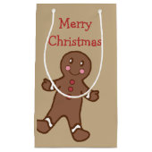 Gingerbrood met kerstcadeautas klein cadeauzakje (Voorkant)