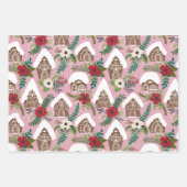 Gingerbrood met kerstflessen inpakpapier vel (Voorkant)