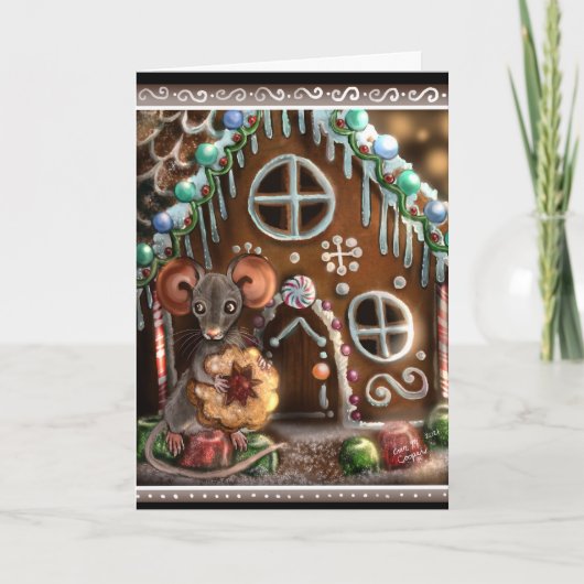 Gingerbrood met kerstmis kaart (Voorkant)