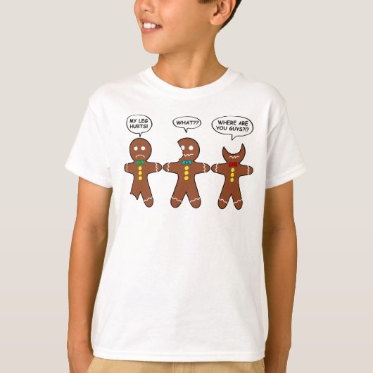 Gingerbrood Mijn been Hurts Fun T-shirt (Voorkant)