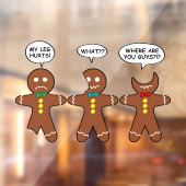 Gingerbrood Mijn been Hurts Humor Raamsticker (Vel 2)
