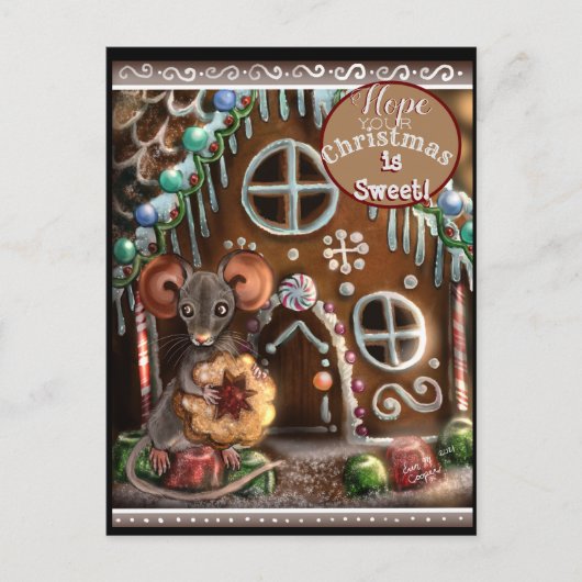 Gingerbrood Mouse Sweet Kerstmis Feestdagenkaart (Voorkant)
