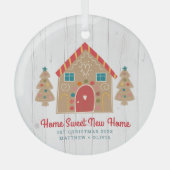 Gingerbrood Nieuw startpunt Eerste Kerstmis Rustis Glas Ornament (Voorkant)