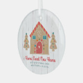 Gingerbrood Nieuw startpunt Eerste Kerstmis Rustis Glas Ornament (Voorkant links)
