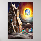 Gingerbrood op de maan | AI Art Poster (Voorkant)