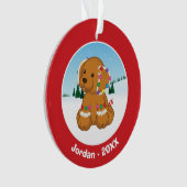 Gingerbrood Puppy Ornament (voorkant)