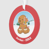Gingerbrood Puppy Ornament (voorkant)