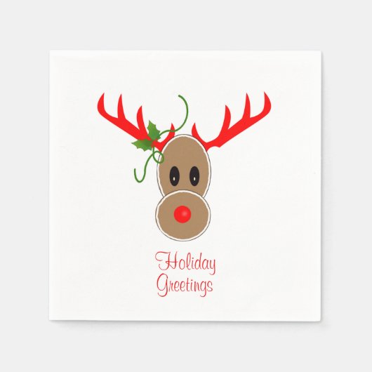 Gingerbrood Reindeer Napkins Servetten (Voorkant)