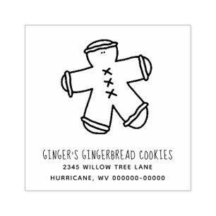 Gingerbrood Rustic Business Familienaam Adres Rubberstempel