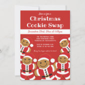 Gingerbrood Santa Kerstmis Cookie Swap Kaart (Voorkant)