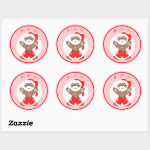 Gingerbrood Santa Ronde Sticker