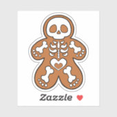 Gingerbrood Skeleton Man Sticker (Vel)