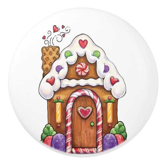 Gingerbrood Snoep House Drawer Pull Knob Keramische Knop (Voorkant)