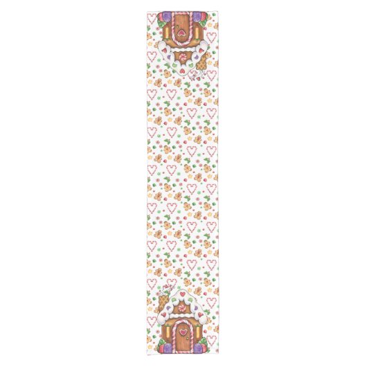 Gingerbrood Snoep House Table Runner Korte Tafelloper (Voorkant)