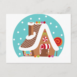 Gingerbrood Snowglobe Briefkaart