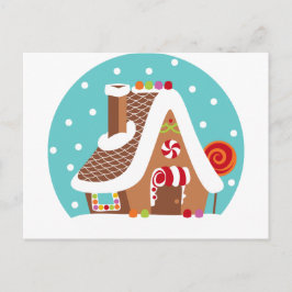 Gingerbrood Snowglobe Briefkaart