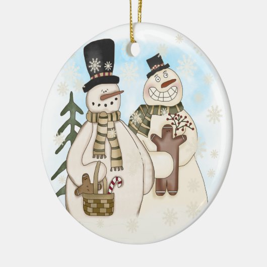 Gingerbrood Snowmen Holiday Ornament (Links)