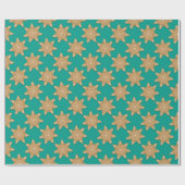 Gingerbrood Star Cookies Pattern Green Cadeaupapier (Vlak)