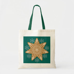 Gingerbrood Star en Snowflakes kerst Tote Bag