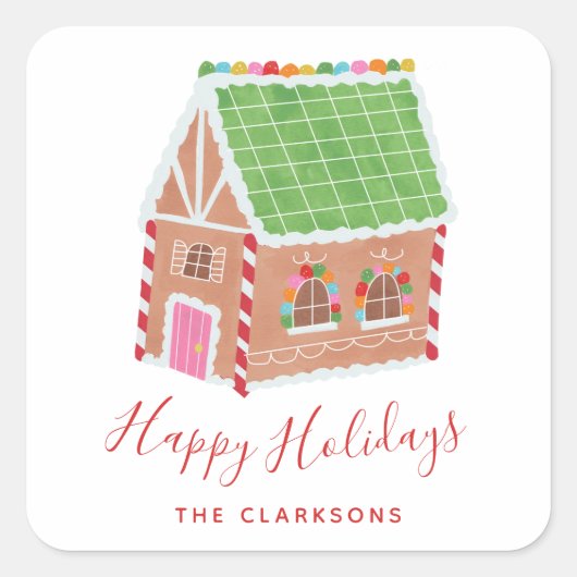 Gingerbrood Street Vierkante Sticker (Voorkant)