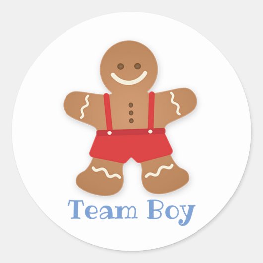 Gingerbrood TEAM BOY Gender onthullen Game Labels (Voorkant)