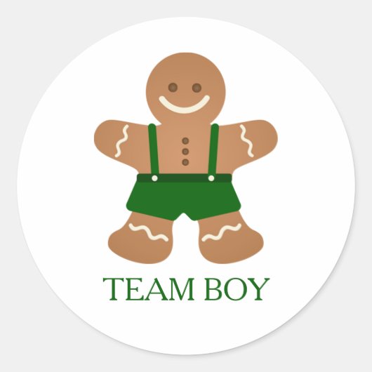 Gingerbrood TEAM BOY Gender onthullen Game Labels (Voorkant)